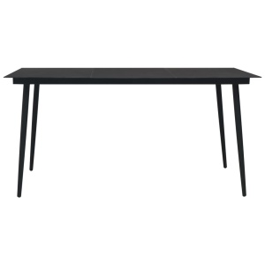 Set mobilier de exterior, 7 piese, negru, frânghie și oțel - Img 3