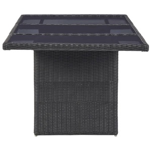 Set mobilier de exterior, 9 piese, negru, poliratan - Img 2