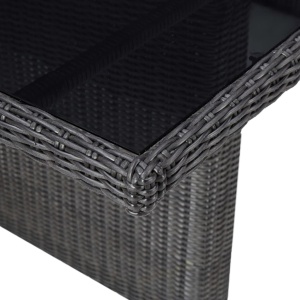 Set mobilier de exterior, 9 piese, negru, poliratan - Img 10