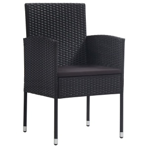 Set mobilier de exterior, 9 piese, negru, poliratan - Img 5