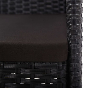 Set mobilier de exterior, 9 piese, negru, poliratan - Img 9