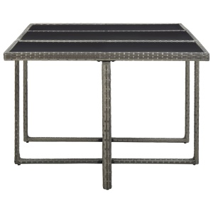 Set mobilier de exterior cu perne, 11 piese, gri, poliratan - Img 7