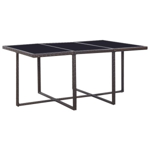 Set mobilier de exterior cu perne, 11 piese, maro, poliratan - Img 8