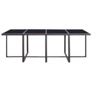 Set mobilier de exterior cu perne, 13 piese, maro, poliratan - Img 5