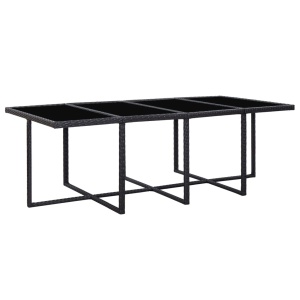 Set mobilier de exterior cu perne, 13 piese, negru, poliratan - Img 4