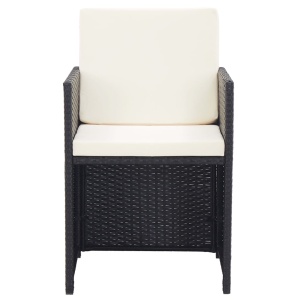 Set mobilier de exterior cu perne, 15 piese, negru, poliratan - Img 7