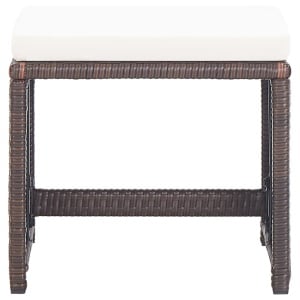 Set mobilier de exterior cu perne, 17 piese, maro, poliratan - Img 6