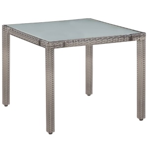 Set mobilier de exterior cu perne, 5 piese, gri, poliratan - Img 2