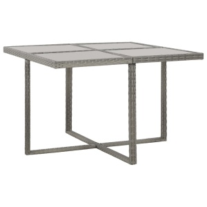 Set mobilier de exterior cu perne, 5 piese, gri, poliratan - Img 3