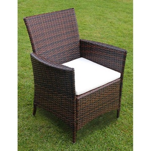 Set mobilier de exterior cu perne, 5 piese, maro, poliratan - Img 4