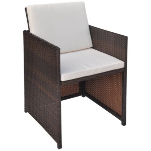 Set mobilier de exterior cu perne, 6 piese, maro, poliratan - Img 8