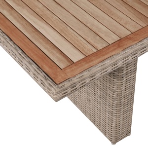 Set mobilier de exterior cu perne, 7 piese, maro, poliratan - Img 5