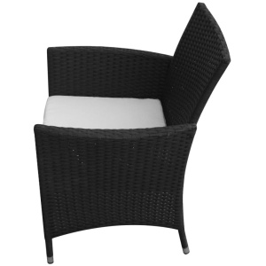 Set mobilier de exterior cu perne, 7 piese, negru, poliratan - Img 8