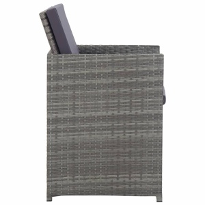Set mobilier de exterior cu perne, 9 piese, antracit, poliratan - Img 4