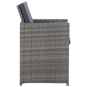 Set mobilier de exterior cu perne, 9 piese, antracit, poliratan - Img 4
