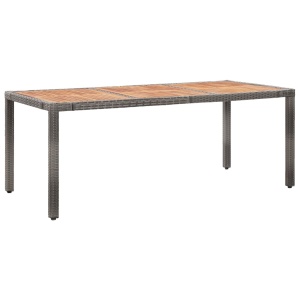 Set mobilier de exterior cu perne, 9 piese, gri, poliratan - Img 4
