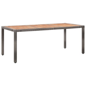 Set mobilier de exterior cu perne, 9 piese, gri, poliratan - Img 4