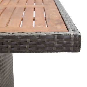 Set mobilier de exterior cu perne, 9 piese, gri, poliratan - Img 6
