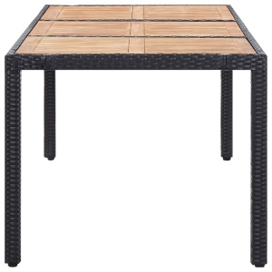 Set mobilier de exterior cu perne, 9 piese, negru, poliratan - Img 4
