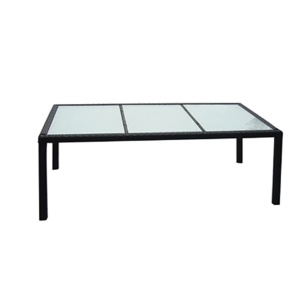 Set mobilier de exterior cu perne, 9 piese, negru, poliratan - Img 4