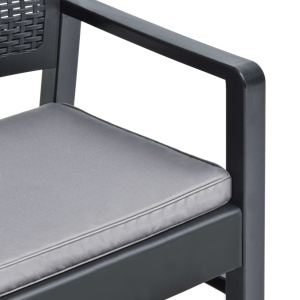 Set mobilier de grădină, 3 piese, antracit, plastic - Img 11