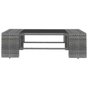 Set mobilier de grădină, 3 piese, gri, poliratan - Img 4