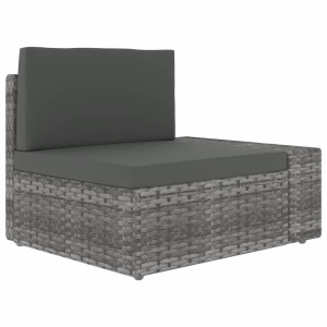 Set mobilier de grădină, 3 piese, gri, poliratan - Img 8
