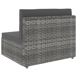 Set mobilier de grădină, 4 piese, gri, poliratan - Img 5