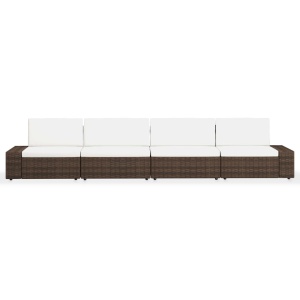 Set mobilier de grădină, 4 piese, maro, poliratan - Img 3