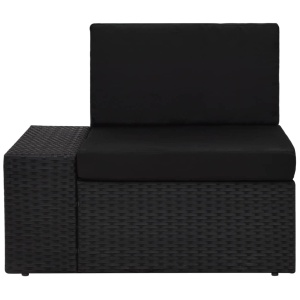 Set mobilier de grădină, 4 piese, negru, poliratan - Img 7