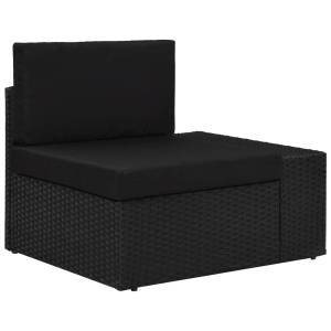 Set mobilier de grădină, 4 piese, negru, poliratan - Img 5
