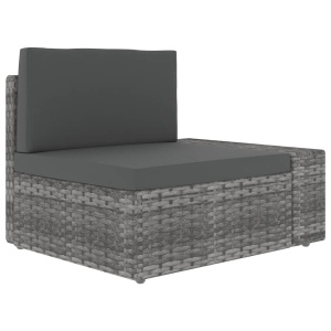 Set mobilier de grădină, 5 piese, gri, poliratan - Img 4