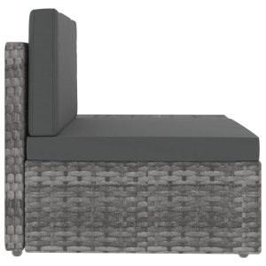 Set mobilier de grădină, 5 piese, gri, poliratan - Img 8