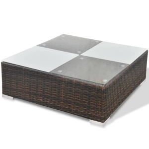 Set mobilier de grădină cu perne, 10 piese, maro, poliratan - Img 9