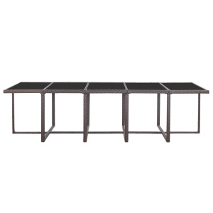 Set mobilier de grădină cu perne, 15 piese, maro, poliratan - Img 5