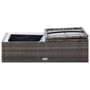 Set mobilier de grădină cu perne, 2 piese, gri, poliratan - Img 11