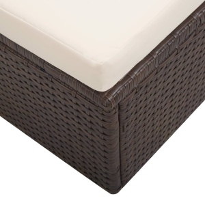 Set mobilier de grădină cu perne, 2 piese, maro, poliratan - Img 2