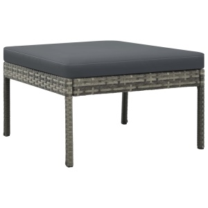 Set mobilier de grădină cu perne, 3 piese, gri, poliratan - Img 5