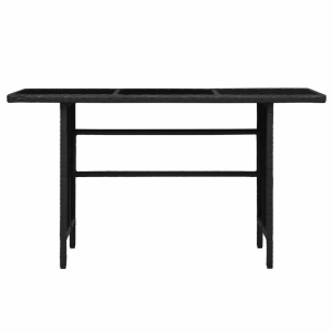 Set mobilier de grădină cu perne, 3 piese, negru, poliratan - Img 7