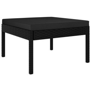 Set mobilier de grădină cu perne, 3 piese, negru, poliratan - Img 7