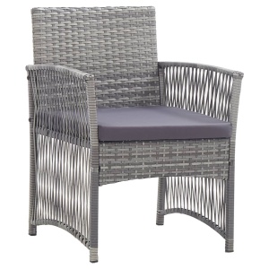 Set mobilier de grădină cu perne, 4 piese, antracit, poliratan - Img 11