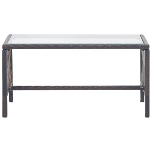 Set mobilier de grădină cu perne, 4 piese, maro, poliratan - Img 4