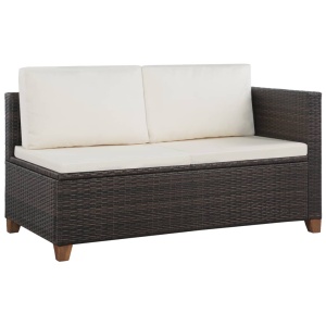 Set mobilier de grădină cu perne, 4 piese, maro, poliratan - Img 3