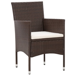 Set mobilier de grădină cu perne, 4 piese, maro, poliratan - Img 5
