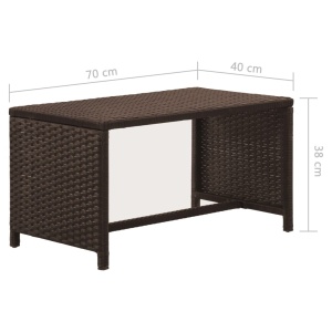 Set mobilier de grădină cu perne, 4 piese, maro, poliratan - Img 6