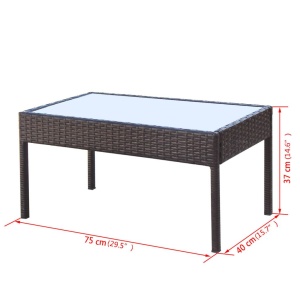 Set mobilier de grădină cu perne, 4 piese, maro, poliratan - Img 9