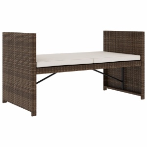 Set mobilier de grădină cu perne, 5 piese, maro, poliratan - Img 8