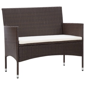 Set mobilier de grădină cu perne, 5 piese, maro, poliratan - Img 8