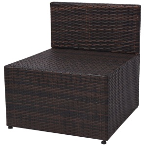 Set mobilier de grădină cu perne, 5 piese, maro, poliratan - Img 12