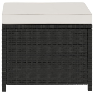 Set mobilier de grădină cu perne, 5 piese, negru, poliratan - Img 7